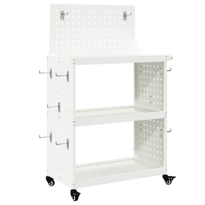 vidaXL - Gereedschapswagen - Wit - 65 - x - 35 - x - 111 - cm - Koudgewalst - staal