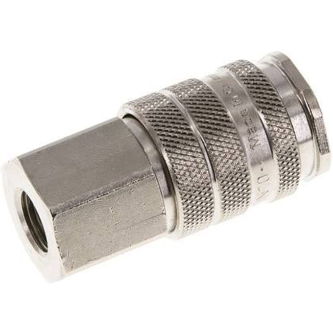 Vernikkeld Messing DN 10 Luchtkoppeling Snelkoppeling G 1/4 inch Binnendraad Double Shut-Off - CLS10-F-BN-SV-014