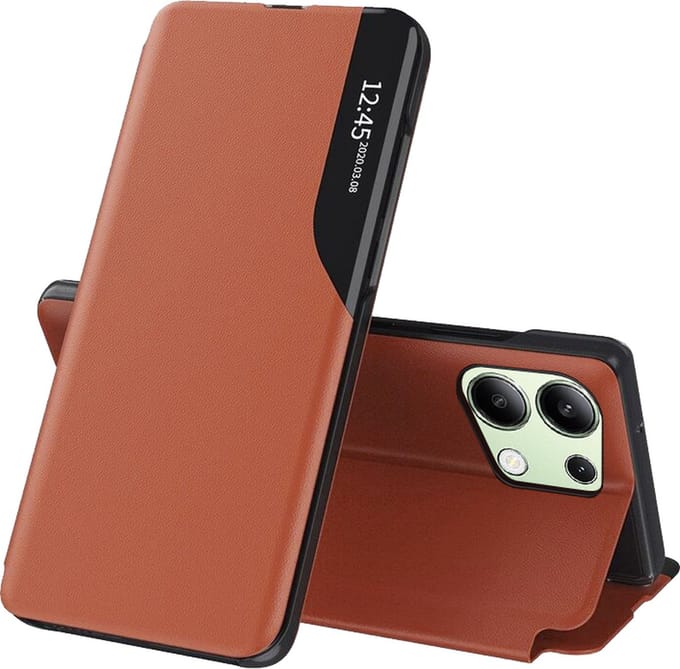 Hoesje geschikt voor Xiaomi Redmi Note 13 4G - Techsuit eFold Book Case - Oranje