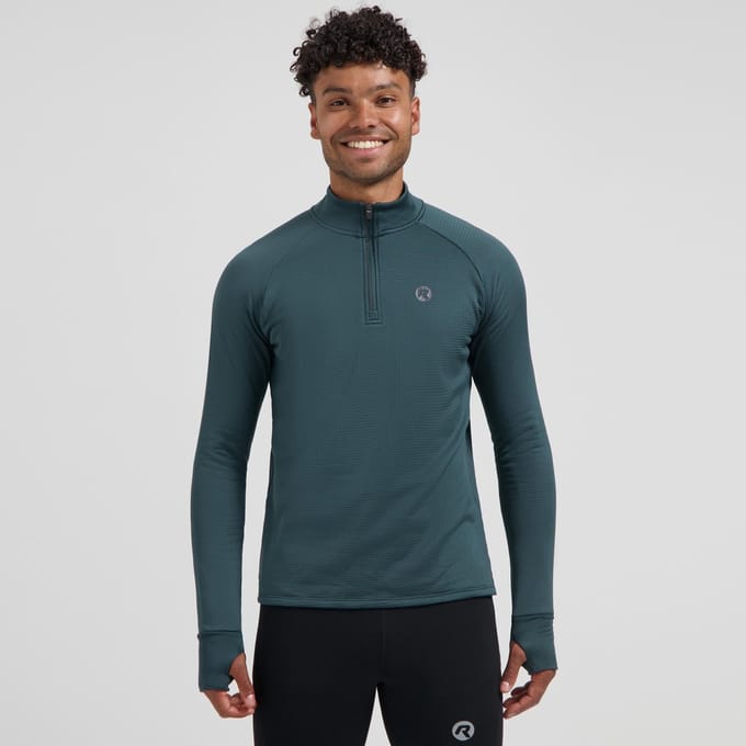 Rogelli Essential Heren Hardloopshirt - Lange Mouw - Duimgat - Blauw