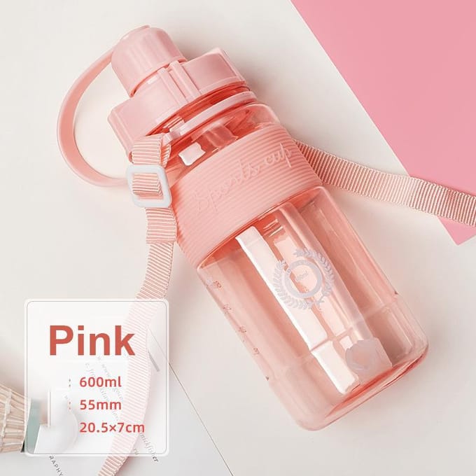 600/1000/1500 ml/2000 Grote Capaciteit Buitenruimte Beker Met Stro Student Plastic Waterbeker Draagbare Buitensportbeker Drop Waterfles 600ml