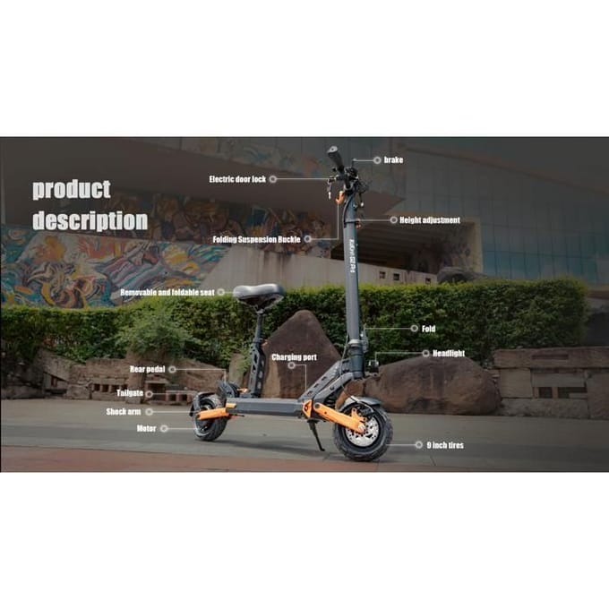 Kukirin G2 Pro - Scooter électrique - 1000 W - 48 V - 15,6 Ah - 45 km/h - Autonomie de 58 km.