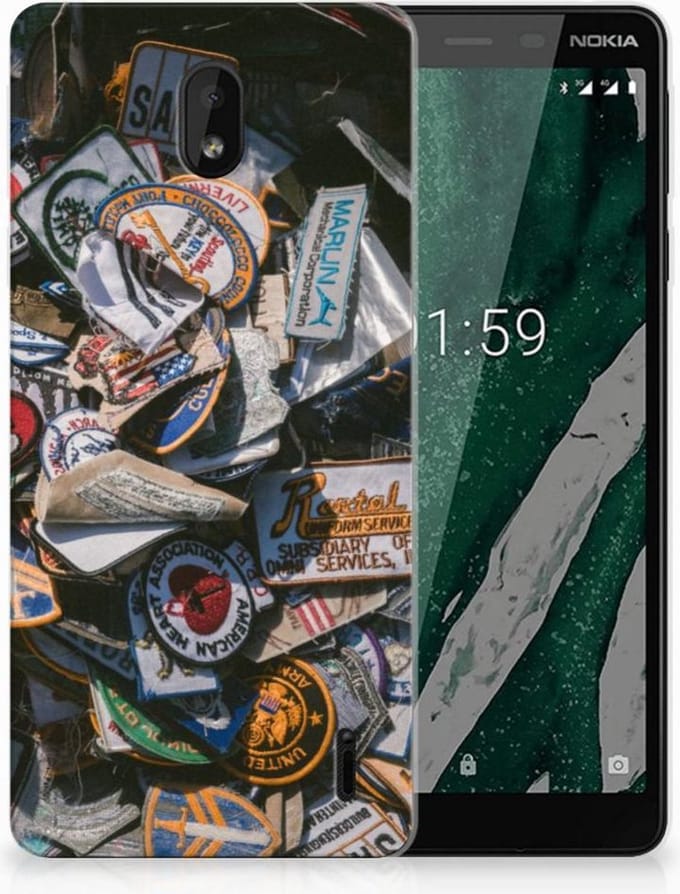 Nokia 1 Plus Siliconen Hoesje met foto Badges