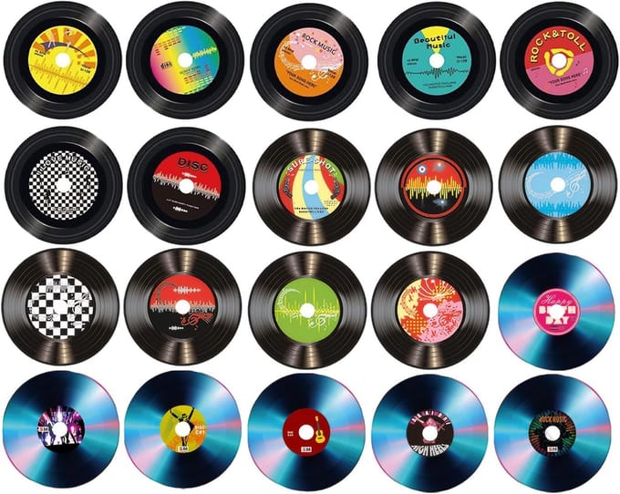 Aesthetic Vinyl Record Decoration - Retro 80s Record Wall Decoration Frame voor Cafe - Thuis en Feest - Zwart