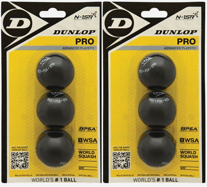 Dunlop Pro Squashbal 2 Gele Stippen 2x3 Bal Blister Default
