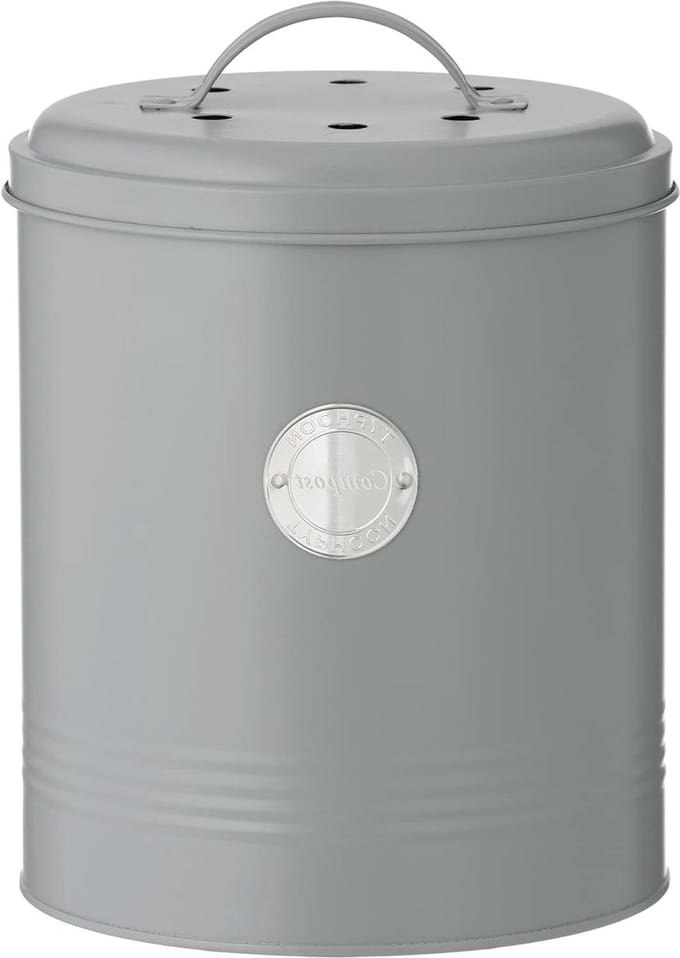 Levende Grijze Compost Caddy - Tuin Compostbak met Deurgrijs