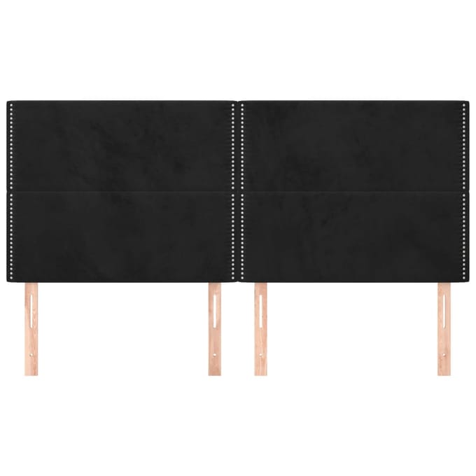 vidaXL - Hoofdbord - zwart - 180x5x118/128 - cm - fluweel