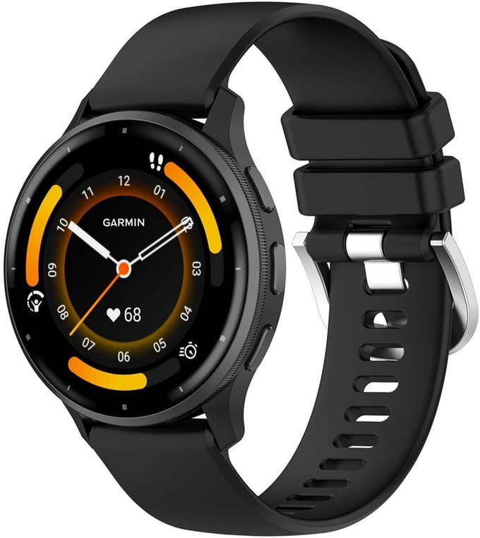 Siliconen bandje Garmin Venu 4 41mm met stalen gesp - Zwart
