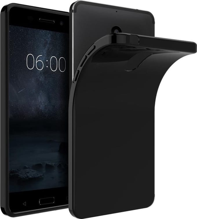 Zwart TPU Siliconen Hoesje Geschikt voor Nokia 6