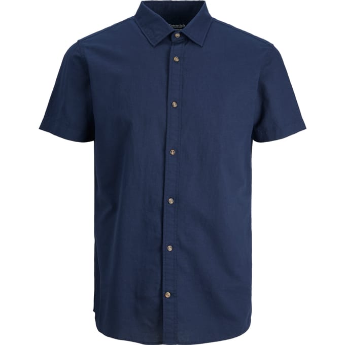 Jack & Jones - Heren Overhemden Summer Korte Mouw - Blauw - Maat XL