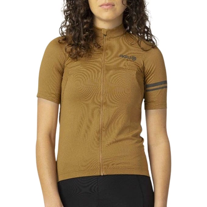 agu Core Fietsshirt Dames Korte Mouwen - Armagnac - Drie achterzakken - YKK-rits over de hele lengte - Sneldrogend interlock