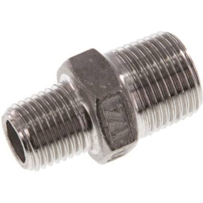 R 3/8'' x R 1/4'' RVS Borstnippel 16 Bar [2 Stuks]