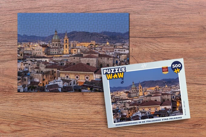 Puzzel Zonsondergang - Palermo - Italie - Legpuzzel - Puzzel 500 stukjes