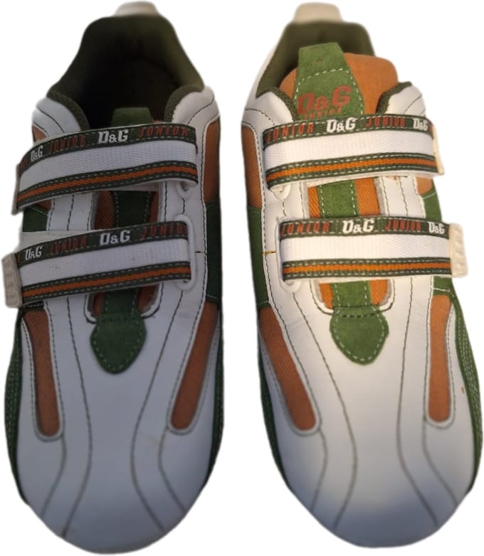 D&G VELCRO SNEAKER GREEN/BRWN LEDER/TEX SIZE 38