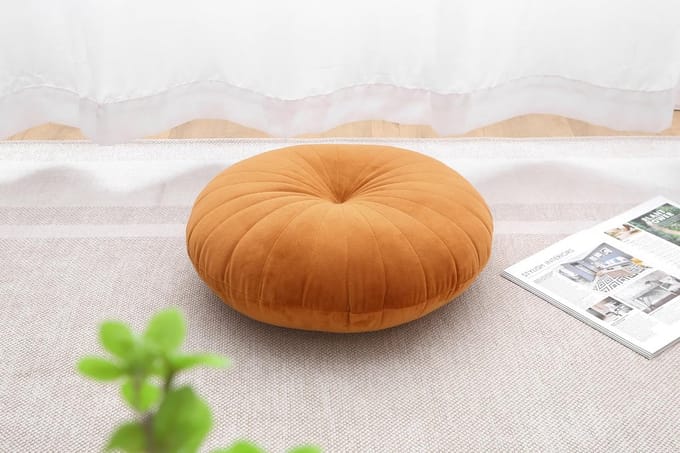 Groot Rond Zitkussen Kussen voor Meditatie en Woonkamer - Zacht Fluweel