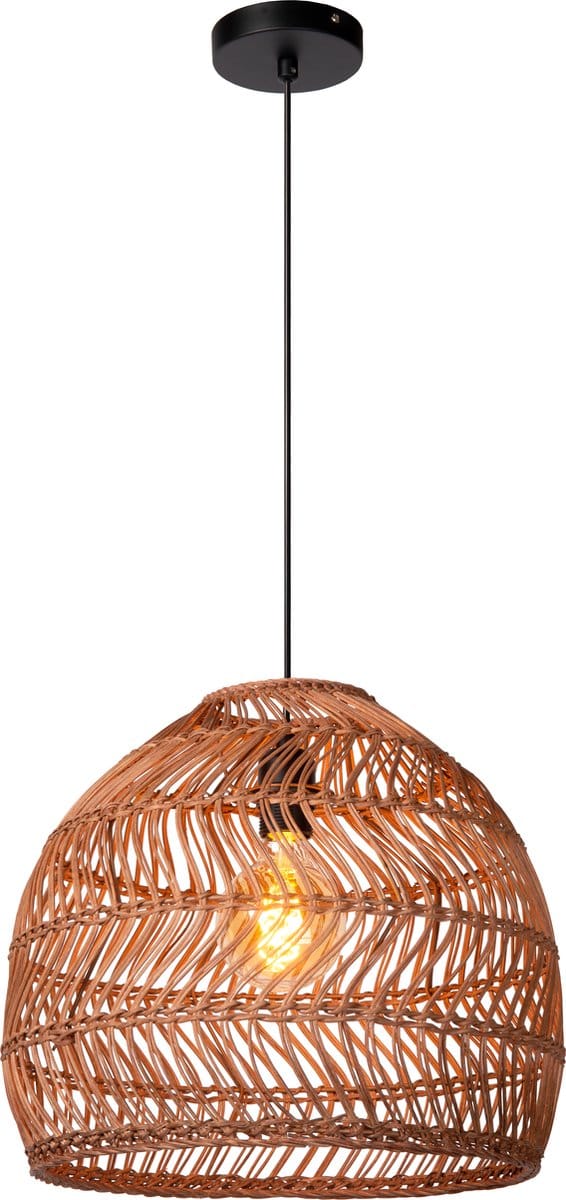 Lucide MOLOKO - Hanglamp - Ø 40 cm - 1xE27 - Okergeel - Japandi