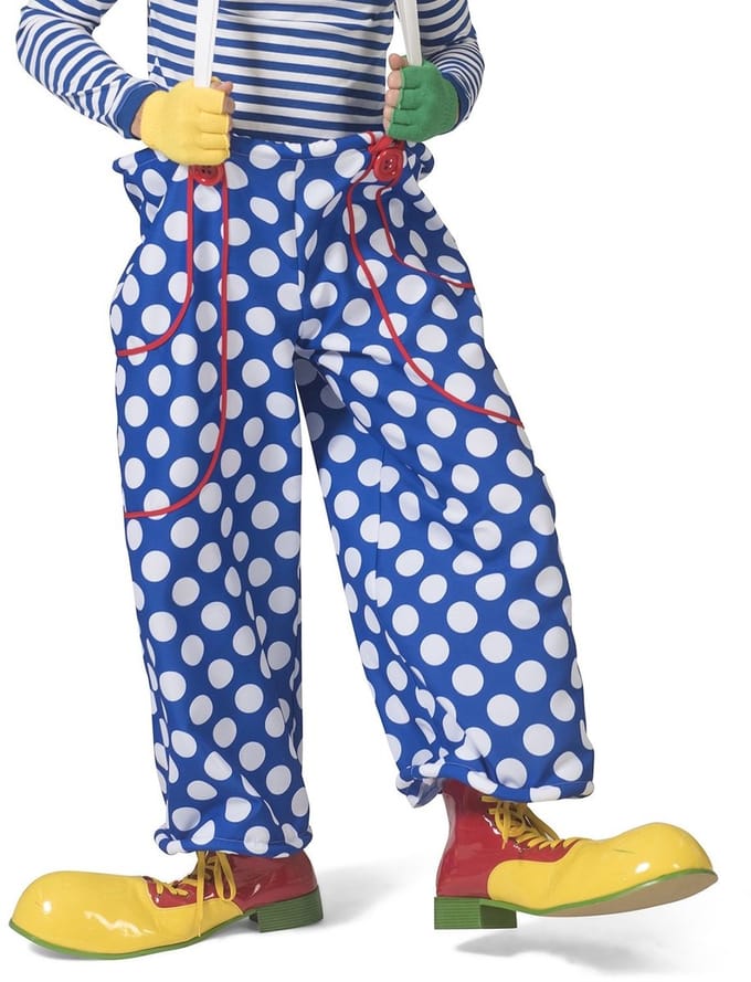 Clownsbroek Bassie met stippen