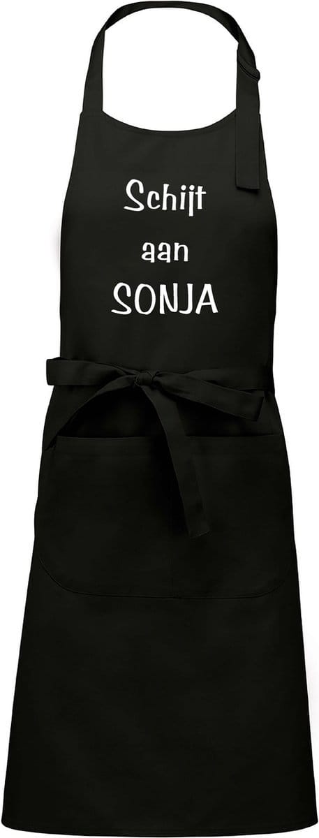 Mijncadeautje - Luxe schort - Schijt aan Sonja - zwart