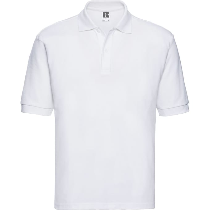 Russell Heren Polycotton Pique Poloshirt (Wit)