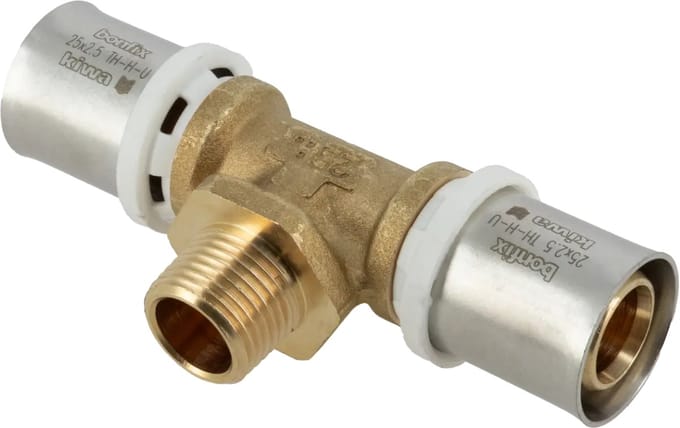 Bonfix Alu-pers T-stuk 25 x 1/2″ bu.dr. x 25 mm