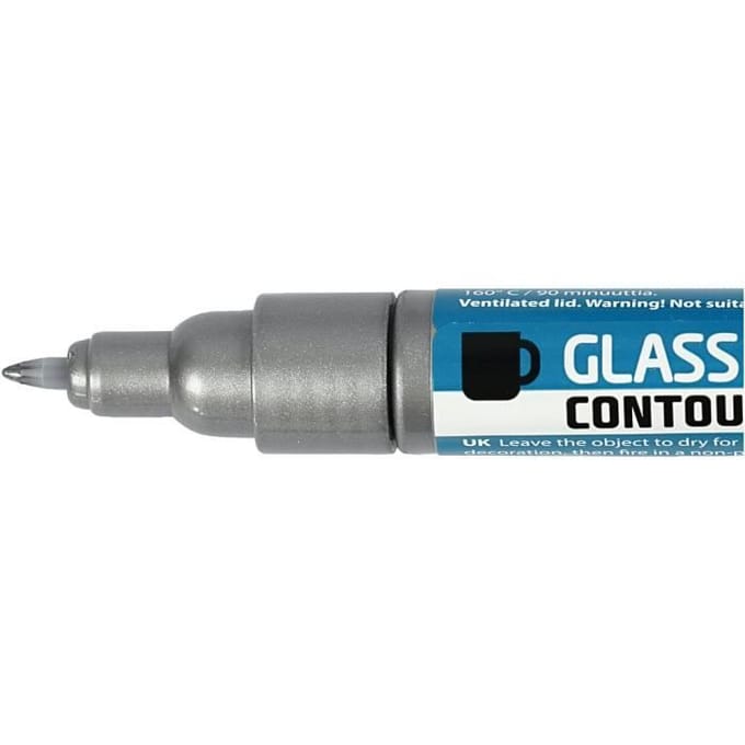 CC Glas- en Porselein Contourstift Zilver