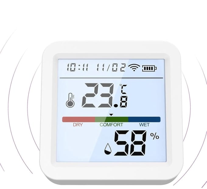 Vochtigheidssensor - Lucht Tracker - Binnenklimaat Monitoren - Dubbele Connectiviteit - 5.6 cm - Wit