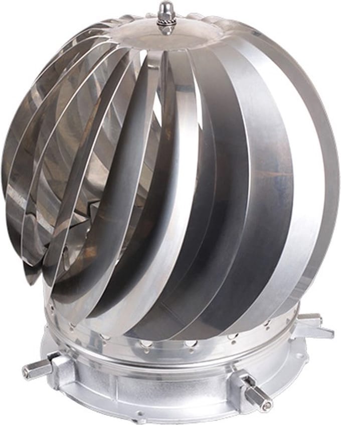 Nedco BV Rotorkap Klassiek tot Ø 250mm RVS blank zonder openingsmogelijkheid