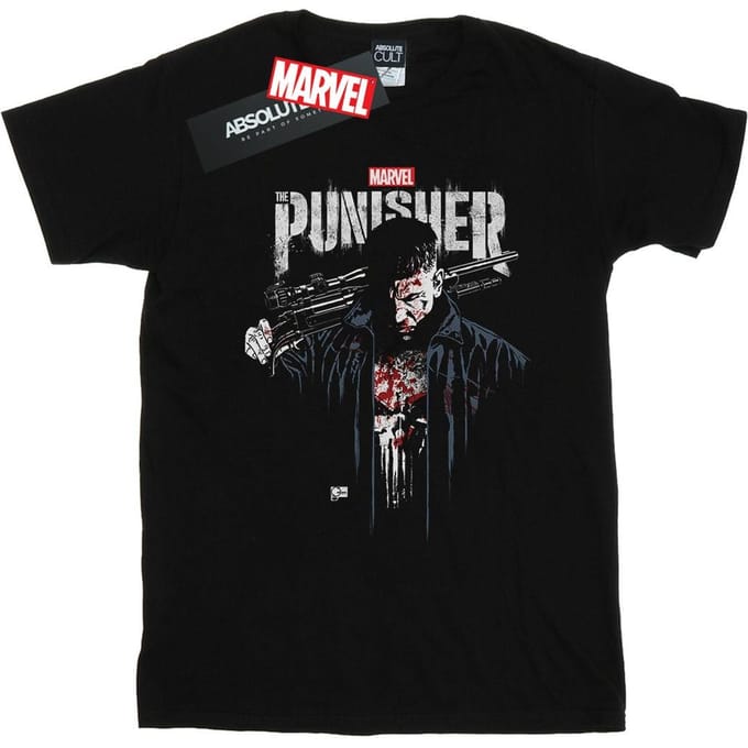 Marvel Heren The Punisher TV-serie Frank Castle T-shirt S zwart