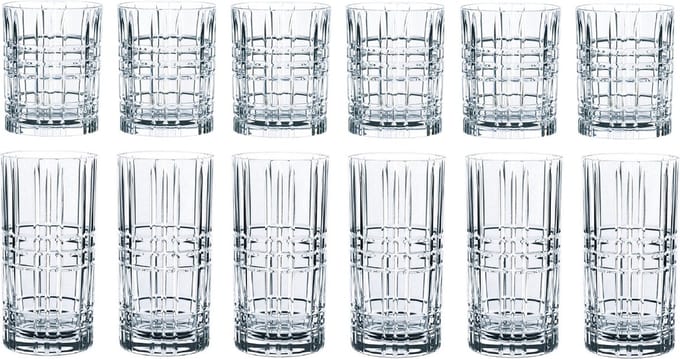 Nachtmann - Square Whiskey- en Longdrinkglazen - Set 12-delig - Whiskey - Longdrink