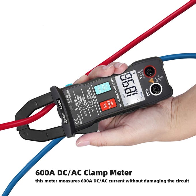 BSIDE 6000 Counts Digitale Stroomtang True RMS Multimeter Stroomtang AC DC Spanning Stroommeter zwart