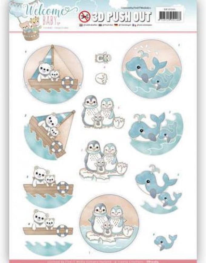 3D Pushout - Yvonne Creations - Welcome Baby - By The Sea