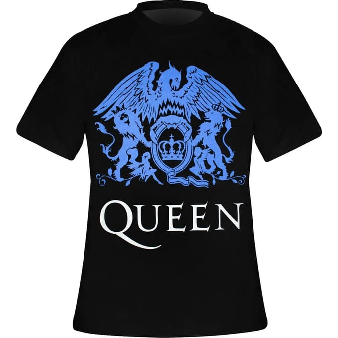 Queen - Blue Crest Heren T-shirt - XXL - Zwart