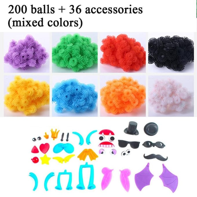 Kinderen DIY Magische Puffer Bal Creatief Constructie Speelgoed Puzzel Plakkerige Doorn Bal Cluster 3D Model Monteren Bouwstenen Cadeau