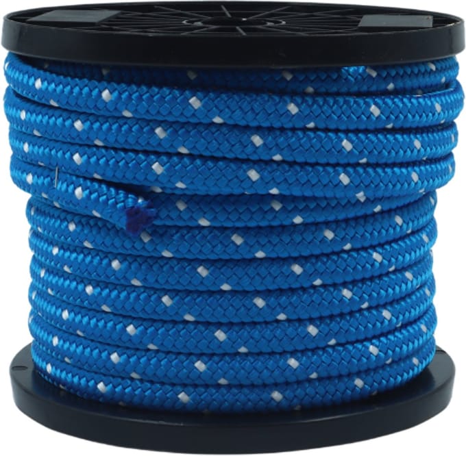 Premium boot touw Blauw/Wit - 100 meter lang - 10 mm dik