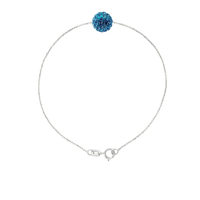 Crystal Sphere Armband Preciosa Silver Blue 925