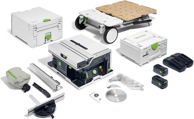 Festool CSC SYS 50 EBI-Set Accu Tafelcirkelzaag 2x18V 5.0Ah met Onderstel - 577379
