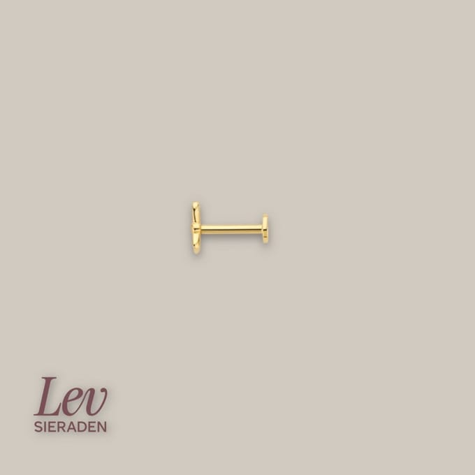 Lev Sieraden - Labret piercing met strikje - 14k geelgoud