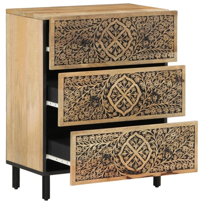 vidaXL - Bijzetkasten - 2 - st - 60x33x75 - cm - massief - mangohout