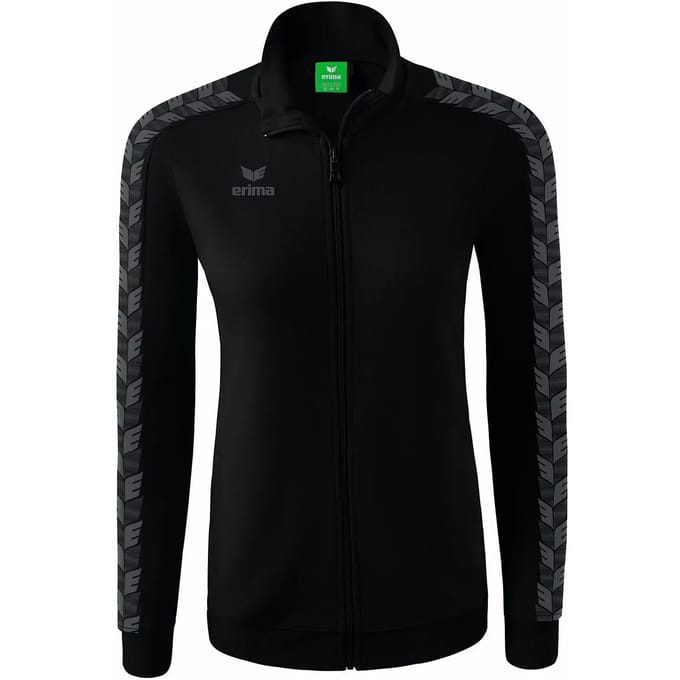Erima Essential Team Tracktop Jack Dames - Zwart / Slate Grey | Maat: 44