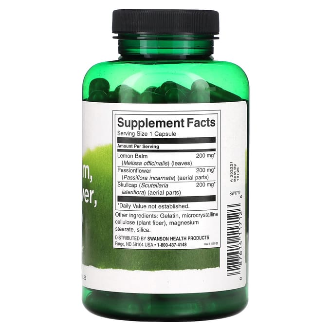 Citroenmelisse, passiebloem, kalmoescomplex, 180 capsules