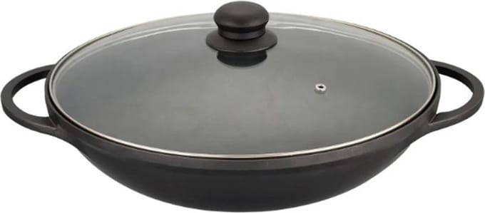 Wokpan met Deksel - 40cm - Zwart - Inductie - Aziatisch Koken - Wokken