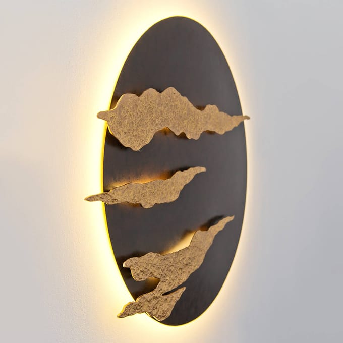Holländer Firmamento - zwart-gouden LED wandlamp