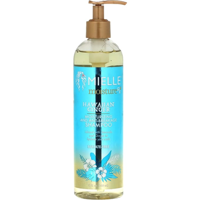 Mielle, Moisture RX, Moisturizing and Anti-Breaking Shampoo, Hawaiian Ginger, 12 fl oz (355 ml) blue