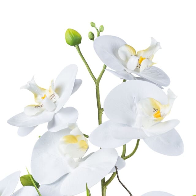 Kopu® Kunstbloem Orchidee 41 cm Wit met Bloemschaal - Phalaenopsis
