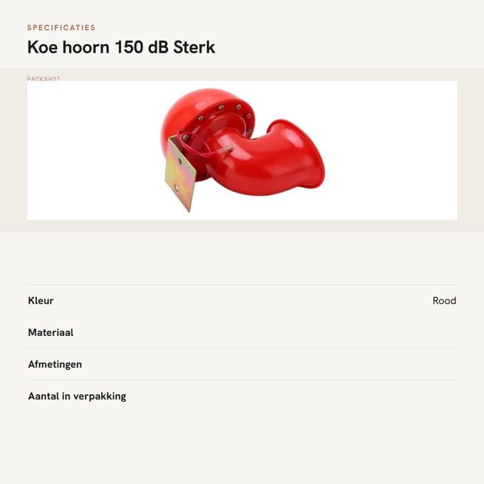 Dailygoods- Koehoorn 150 dB - Claxon 12 Volt - Metaal - Draagbaar