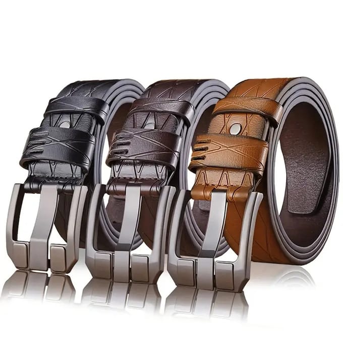 Stijlvolle Heren Riem Set (3 stuks) - Zwart, Koffie, Bruin