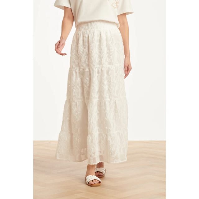 Smashed Lemon Maxi rok met abstracte structuur en elastische taille |