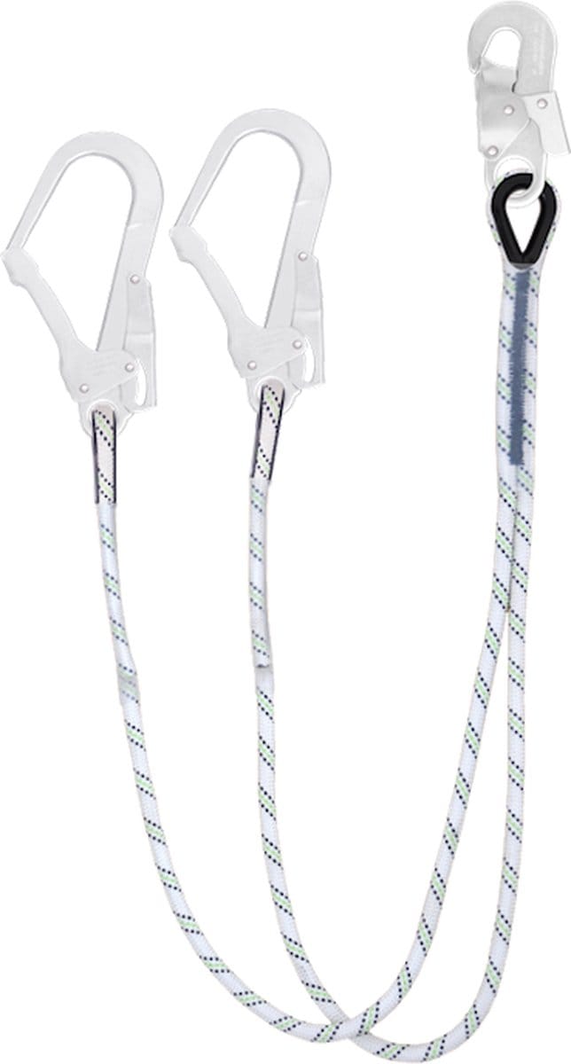 Kratos Y-kernmantellijn 1.5mtr - 2 steigerhaken - Veiligheidshaak