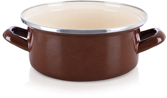 Kookpan Geëmailleerde BROWN 18,5 cm, 1,6 l - Kookpot - Soeppan