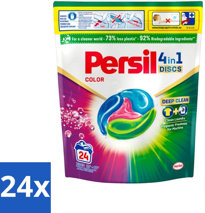 Persil - Wasmiddelcapsules - 4-In-1 Discs - Gekleurde Was - 24 Wasbeurten